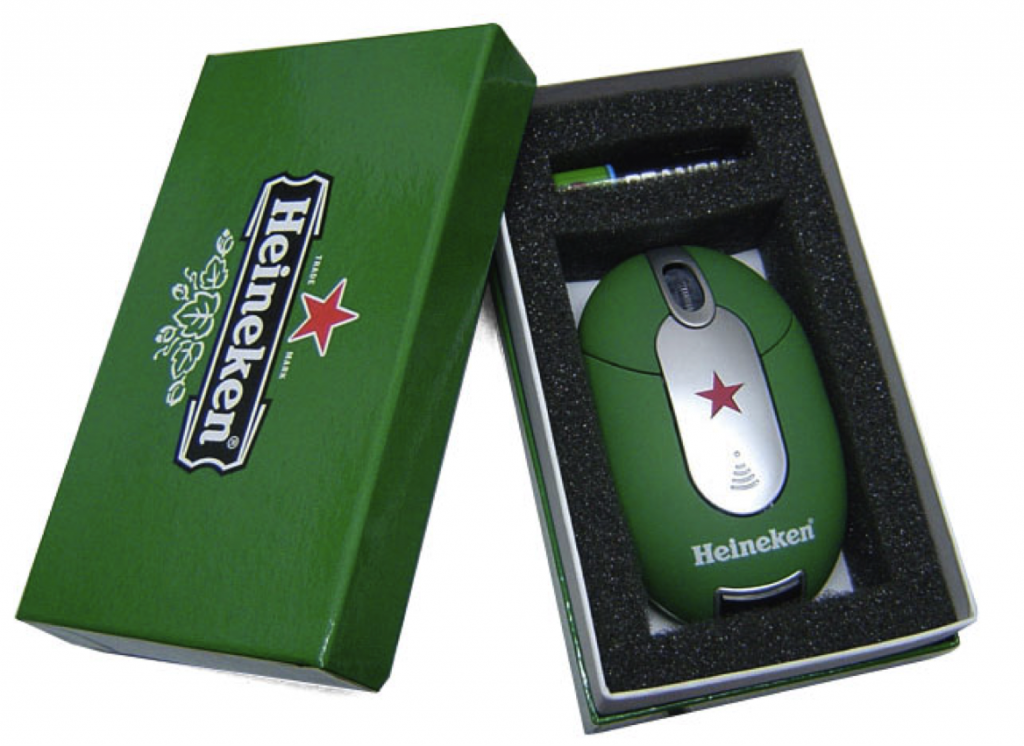 сувенирная мышка с логотипом из BTL продукции Heineken
