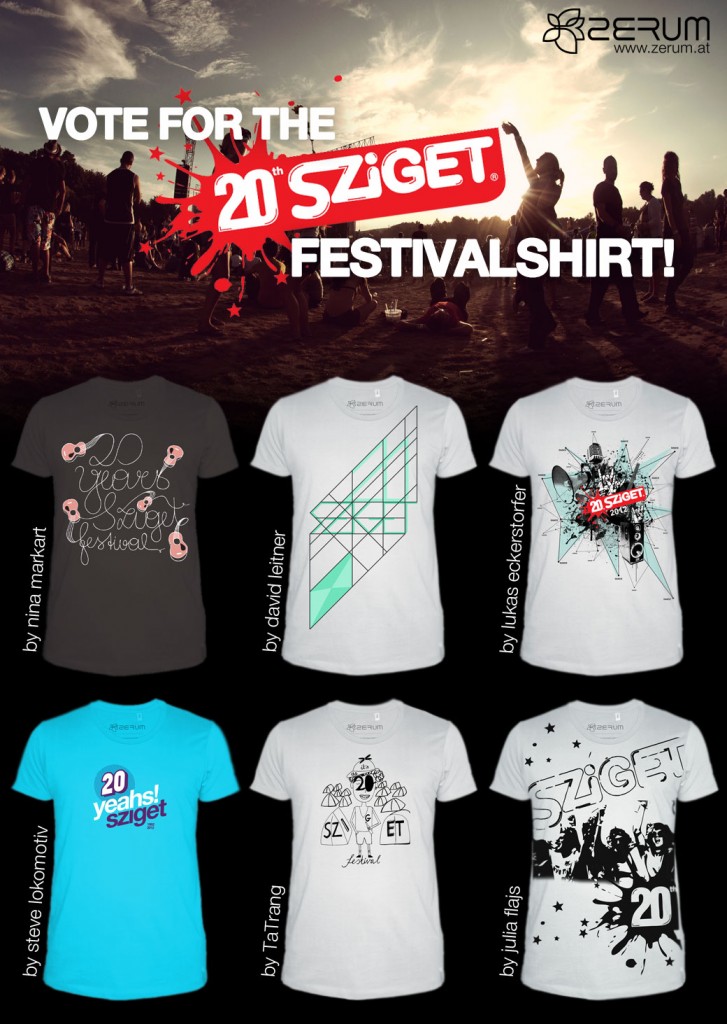 дизайн фирменной футболки венгерского фестиваля Sziget меняется каждый год и определяется заранее с помощью онлайн-голосования